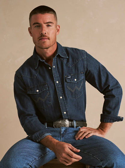 Cowboy Cut® Long Sleeve Western Denim Snap Work Shirt