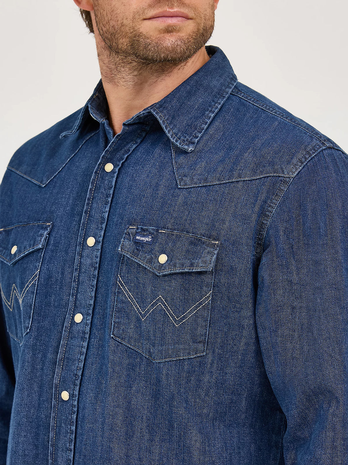Cowboy Cut® Long Sleeve Western Denim Snap Work Shirt