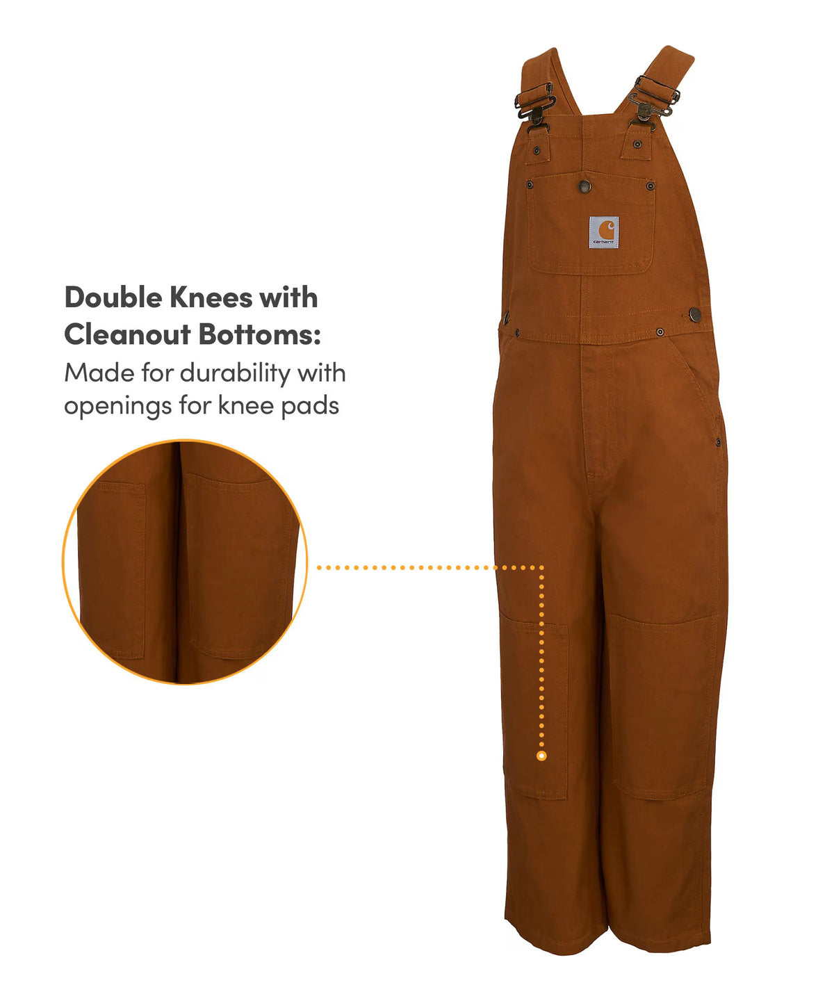 Unisex Loose Fit Canvas Bib Overalls - Kids